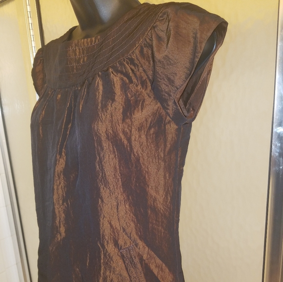 NEW BCBG PARIS BRONZE METALLIC DRESS (Size 2) - Picture 7 of 8